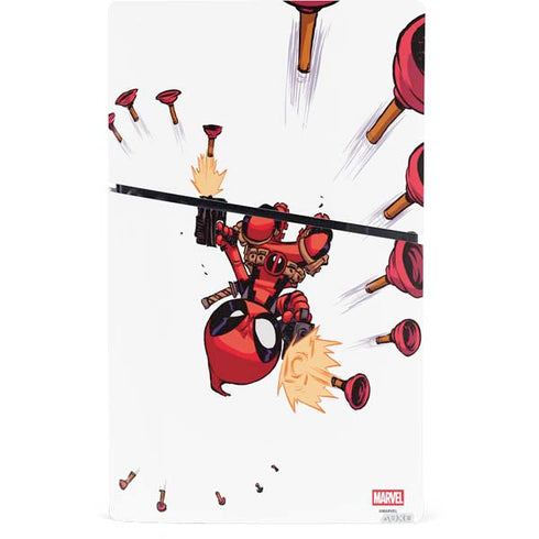Marvel Deadpool Babypool Shooting PS5 Slim Digital Edition Console Skin